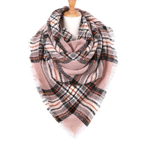 Classic Khaki Plaid Check Scarf Blanket Warm Khaki Plaid Check Scarf Plaid Wrap, accent your look with this soft, highly versatile plaid muffler. A rugged staple brings a classic look, adds a pop of color & completes your outfit, keeping you cozy & toasty. Perfect Gift Birthday, Holiday, Christmas, Anniversary, Valentine's Day