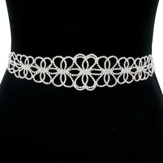 Clear Silver 3 Ways Crystal Rhinestone Ribbon Sash Belt. Sparkling ribbon decorated with fine workmanship, looks delicate and elegant. This sash will pair beautifully with your dress for elegant presentation. A stunning addition to wedding dress, bridesmaid dress, prom, party, graduation, formal or any other special occasion dresses.