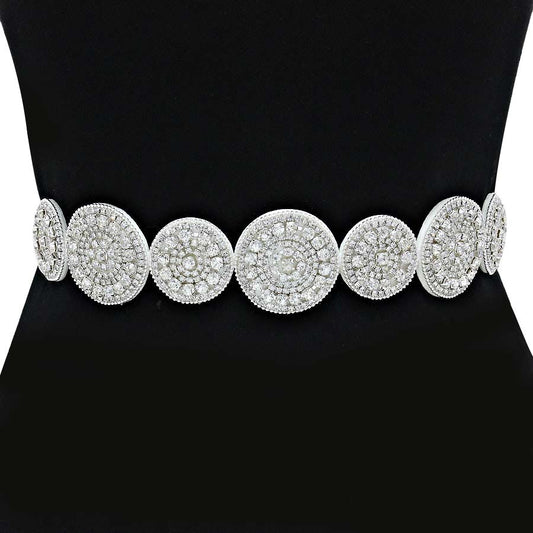 Clear White Deco Ring Organza Belt Choker Headband, is an awesome deco ring-designed belt choker headband that surely amps up your beauty & adds extra luxe to your outlook on special occasions. You can this product as a belt or headband or choker at a wedding or bridal confidently to show your elegance & perfect class and make you stand out from the crowd. 