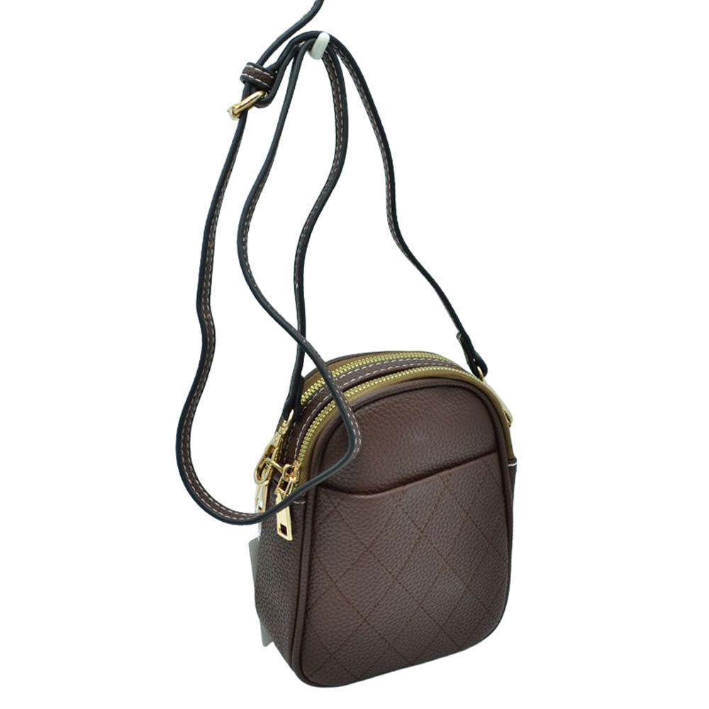 Coffee Small Crossbody mobile Phone Purse Bag for Women, This gorgeous Purse is going to be your absolute favorite new purchase! It features with adjustable and detachable handle strap, upper zipper closure with a double pocket. Ideal for keeping your money, bank cards, lipstick, coins, and other small essentials in one place. It's versatile enough to carry with different outfits throughout the week. It's perfectly lightweight to carry around all day with all handy items altogether.
