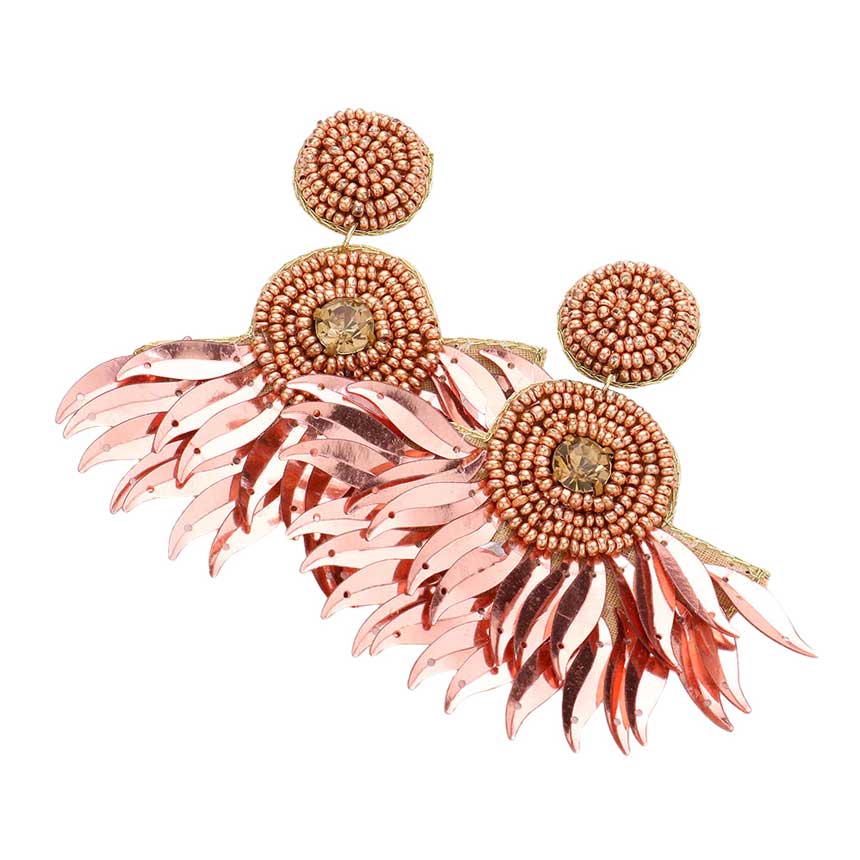 Copper Felt Back Seed Beaded Boho Fringe Dangle Earrings, are beautifully designed on a fringe theme to put on a pop of color and complete your ensemble. Perfect for adding the perfect beauty & glamor everywhere with these seed-beaded fringe earrings. These felt-back dangle earrings are handcrafted jewelry that fits your lifestyle.