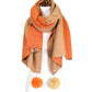 Coral Willow Super Soft Cashmere Feel Two Side Pom Pom Scarf Warm Cashmere Feel Reversible Pom Pom Scarf, Accent your look with this soft, highly versatile rectangular scarf, can wear be worn as a scarf or a shawl. A rugged staple that brings a classic look with warm weather intentions, to your fashionable look. This modish oversized tartan scarf pairs well with your attire, is an easy choice to fight against the cold of winter.