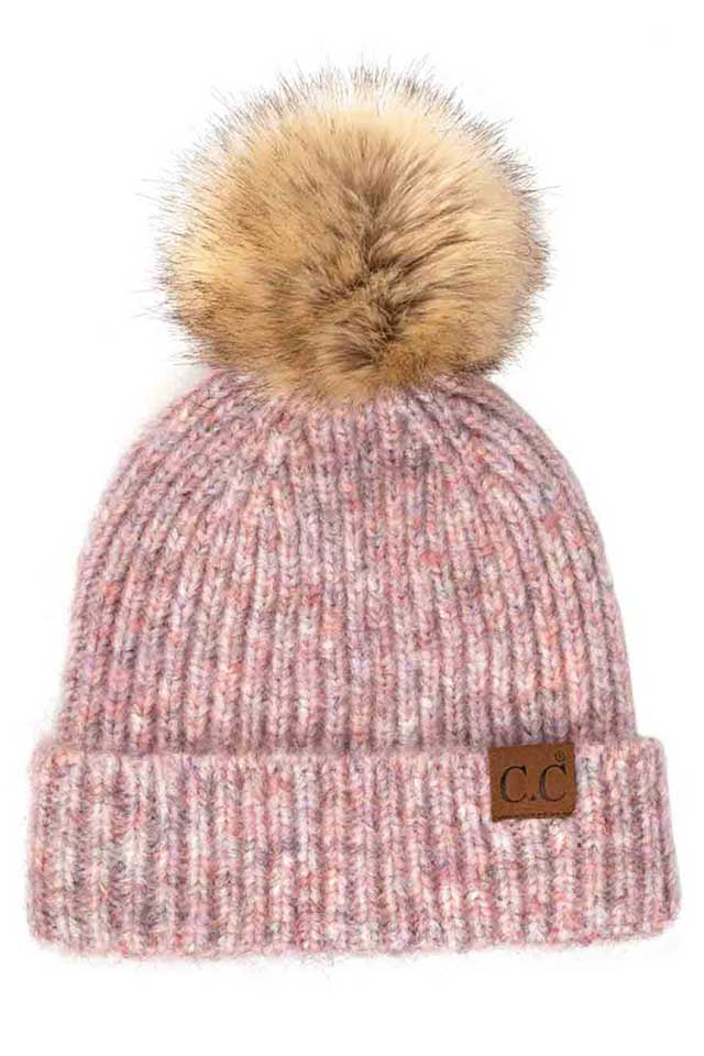 Cotton Candy C.C Classic Rib Beanie With Faux Fur Pom, These awesome trendy women’s Rib Beanie With Faux Fur Pom are Warm, durable and comfortable. This will be your go-to beanie this fall and winter season. The classic style allows you to enhance your outfit, no matter your wardrobe. Accessorize the fun way with this faux fur pom pom hat, Awesome winter gift accessory! Perfect Gift Birthday, Christmas, Stocking Stuffer, Secret Santa, Holiday, Anniversary, Valentine's Day, Loved One.