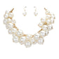 Cream Gold Chunky Pearl Collar Necklace, amps up the perfect beauty and shows the actual class on special occasions. Enhance any outfit with a timeless and unique look & feel absolutely flawless. It will be your new favorite accessory to add the perfect luxe and beauty and make a smile or two to those who look at you. It's perfectly lightweight to wear throughout the whole day. Light up the special occasions with a beautiful pearl cluster necklace. It's a luxurious gift
