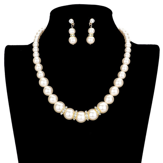 Cream Gold Crystal Detail Pearl Strand Necklace, put on a pop of shine to complete your ensemble with perfect beauty and luxe. The perfect accessory for adding just the right amount of shimmer and a touch of class to special events. These classy pearl necklaces are perfect for Party, Wedding, Evening, and even everyday wear. Awesome gift for birthday, Anniversary, Valentine’s Day, or any special occasion. Show your class with luxe!