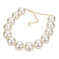 Cream Gold Pearl Ball Necklace. These pearl themed necklace earrings sets are Elegant. Beautifully crafted design adds a glow to your gorgeous outfit, necklace that will create your glamorous look. Suitable for wear Party, Wedding, Engagement, Anniversary, Date Night or any special events. Perfect Birthday, Anniversary, Mother's Day & Graduation Gift, Prom Jewelry, Just Because Gift, Thank you Gift.