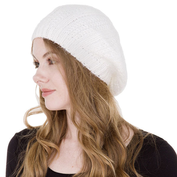 Cream Knitted Beret Hat, this Women Beret Hat is made with care and love from very soft and warm yarn. Wear it to lend a modern liveliness above a raincoat on trans-seasonal days in the city. Birthday Gift , Christmas Gift , Anniversary Gift, Regalo Navidad, Regalo Cumpleanos, Valentine's Day Gift.