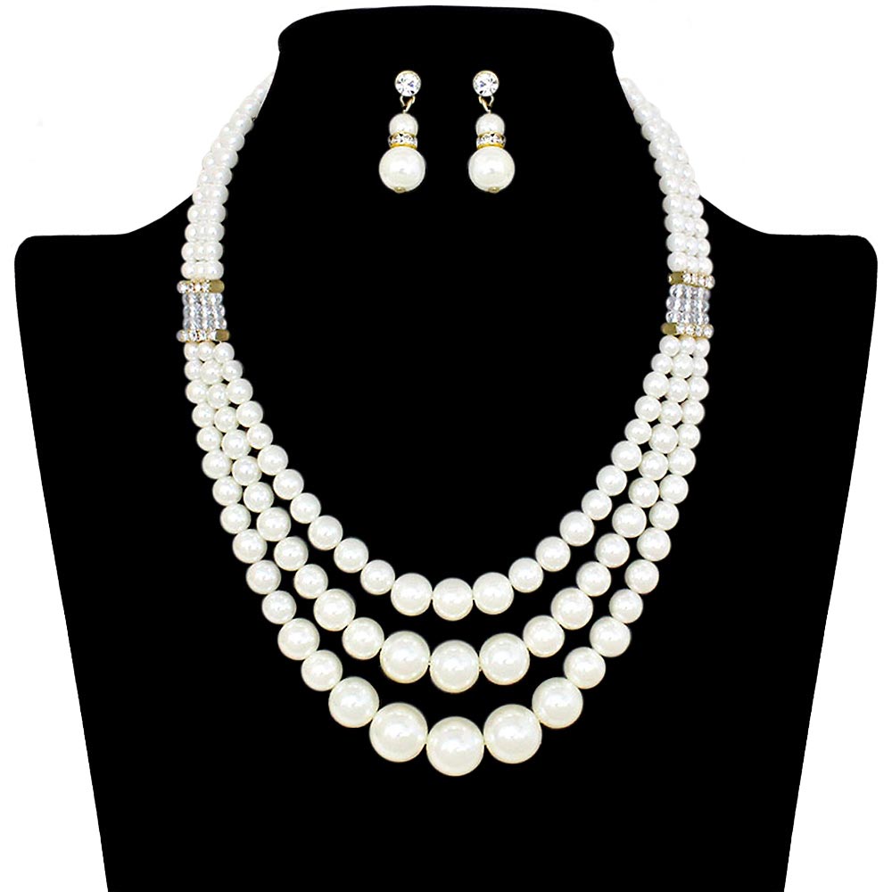 Cream Trendy Pearl Necklace, get ready with this pearl necklace to receive the best compliments on any special occasion. Put on a pop of color to complete your ensemble and make you stand out on special occasions. Awesome gift for birthdays, anniversaries, Valentine’s Day, or any special occasion.
