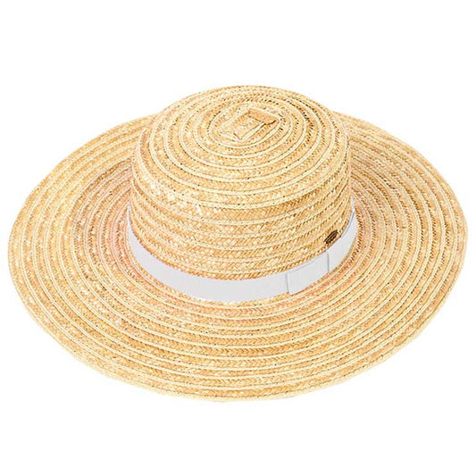Creme CC Boater Sunhat with Solid, fashionable design and vibrant color will make you more attractive. It's a great accessory for any outfit. Whether you‚Äôre basking under the summer sun at the beach, lounging by the pool, or kicking back with friends at the lake. Perfect gifts for Prom, birthdays, holidays, or any occasion.