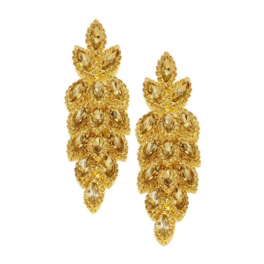 Topaz Crystal Drop Earring, Classic, Elegant Crystal Stone Leaf Cluster Marquise Evening Earrings Crystal Leaf Earrings Marquise Earrings Special Occasion ideal for parties, weddings, graduation, prom, holidays, pair these stud back earrings with any ensemble for a polished look. Birthday Gift, Mother's Day Gift, Anniversary Gift, Quinceanera