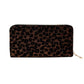 Dark Brown Lemy Leopard Print Faux Fur Zipper Wallet Leopard Faux Fur Wallet Faux Fur Leopard Wallet Animal Faux Fur Wallet, look like the ultimate fashionista even when carrying a small pouch for your money or credit cards. Great for when you need something small to carry or drop in your bag. Perfect  for Gift Birthday, Christmas, Anniversary, Stocking Stuffer, Secret Santa, Valentine's Day, etc