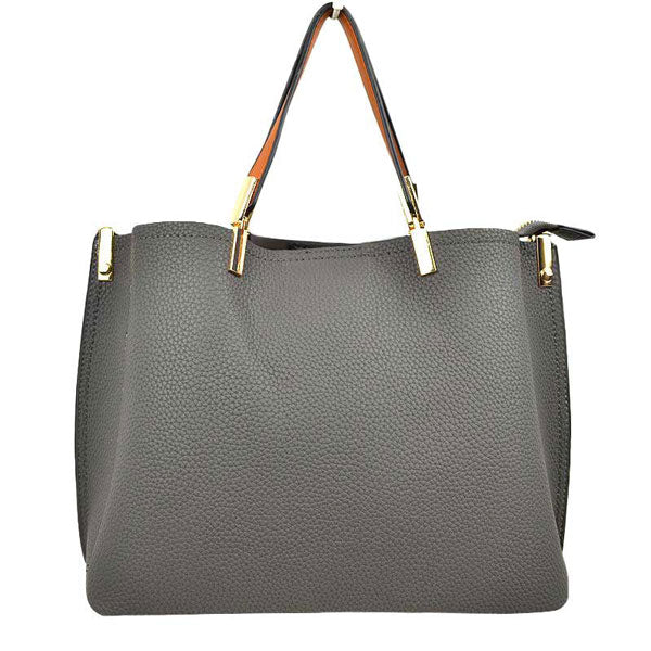 Dark Gray Simpler Times Bucket Crossbody Bags For Women.A great everyday casual mini shoulder bag composed of premium leather. A simple design with subtle gold hardware details on closure, top handle details and zipper. Equipped with a sleek top handle as well as an adjustable/detachable mesh long strap for multiple carrying options. Magnetic snap closure for an inner zipper pouch opening spacious to hold your phone, wallet, and other essentials secure.