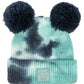 Deep Teal C.C Tie Dye Baby Beanie C.C Rubber Patch Double Yarn Pom, before taking your baby  running out the door into the cool air, you’ll want to reach for this toasty beanie to keep your baby incredibly warm. Accessorize the fun way with this faux fur pom pom hat, it's the autumnal touch you need to finish your outfit in style. Awesome winter gift accessory! Perfect Gift Birthday, Christmas, Stocking Stuffer, Secret Santa, Holiday, Anniversary, Valentine's Day, Loved One.
