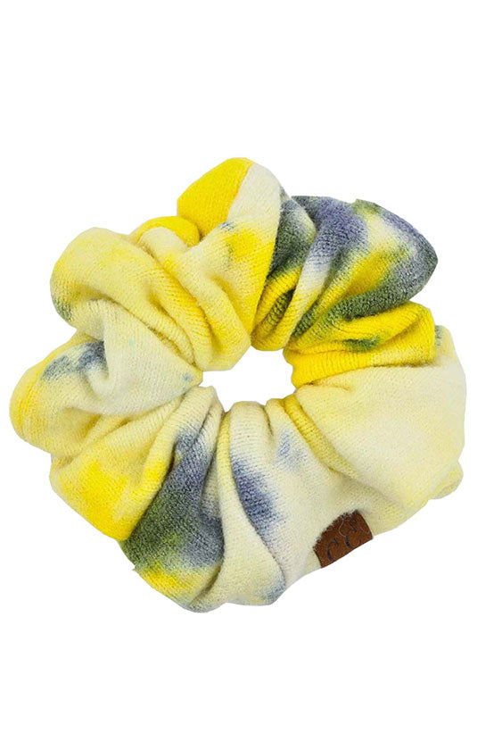 Denim Yellow C.C Tie Dye Soft Scrunchies, hair scrunchie will adorn your tresses making them look amazing, fun & trendy. Either way they will add a spark of style & charm. So cute and super stylish with any outfit! Great accessory, cutest addition to a plain outfit. Wear it in your hair or around your wrist for a two-in-one accessory. Perfect Gift.