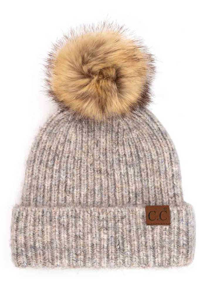 Dove C.C Classic Rib Beanie With Faux Fur Pom, These awesome trendy women’s Rib Beanie With Faux Fur Pom are Warm, durable and comfortable. This will be your go-to beanie this fall and winter season. The classic style allows you to enhance your outfit, no matter your wardrobe. Accessorize the fun way with this faux fur pom pom hat, Awesome winter gift accessory! Perfect Gift Birthday, Christmas, Stocking Stuffer, Secret Santa, Holiday, Anniversary, Valentine's Day, Loved One.