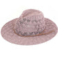Dusty Rose C.C Horseshoe Lace Knitting Panama Hat, whether you’re basking under the summer sun at the beach, lounging by the pool, or kicking back with friends at the lake, a great hat can keep you cool and comfortable even when the sun is high in the sky. Comfortable, and perfect for keeping the sun off of your face, neck, and shoulders, ideal for travelers who are on vacation or just spending some time in the great outdoors.