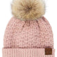 Dusty Rose C.C Smocking Stitch Pattern Pom Beanie Hat, Warm Winter Beanie Hat; before running out the door into the cool air, you’ll want to reach for this toasty beanie to keep you incredibly warm. Comfortable beanie keep your head and ear warm during the winter. Awesome winter gift accessory!  This smocking stitch pattern pom beanie can be worn both casual and sophisticated wear and also perfect for outdoor fashion, including biking, camping, ice skating, snowboarding, running and more.