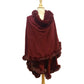 Elegant All-around Faux Fur Trim Poncho Plush Faux Fur Trim Knit Ruana Cape Faux Fur Knit Wrap, the perfect accessory, luxurious, trendy, soft chic cape, keeps you warm & toasty. Throw it on over many pieces to elevate any casual outfit! Perfect Gift Birthday, Anniversary, Christmas, Valentine's Day, Special Occasion