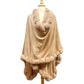 Elegant Faux Fur Trim Knit Poncho Ruana Cape