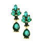 Emerald Gold Marquise Glass Crystal Teardrop Dangle Evening Earrings Set, dare to dazzle with this bejeweled set, designed to accent the face look, crystals dangle earrings, a perfect way to add sparkle, use together or separate per occasion. Perfect Birthday Gift, Anniversary, Prom, Christmas, Special Occasion, Holiday