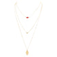 Triple Layered Crystal Evil Eye Hamsa Hand Pendant Necklace, belief says when someone eyes your good fortune with jealousy or gluttony, bad luck in some form is bound to befall you, the evil eye necklace is seen as a symbol to protect & ward off negative energy. Hamsa Hand brings its owner happiness, luck, health & good fortune, wearing this can bring you good luck! Great gift: Vacation, Birthday, Anniversary, Christmas, Just Because, Valentine's, Mother's day, Easter