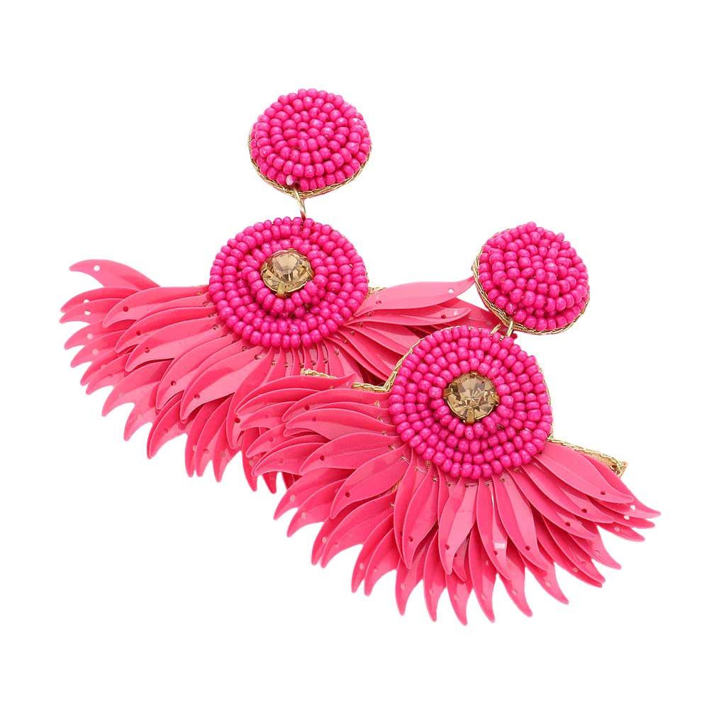 fuchsia Felt Back Seed Beaded Boho Fringe Dangle Earrings, are beautifully designed on a fringe theme to put on a pop of color and complete your ensemble. Perfect for adding the perfect beauty & glamor everywhere with these seed-beaded fringe earrings. These felt-back dangle earrings are handcrafted jewelry that fits your lifestyle.