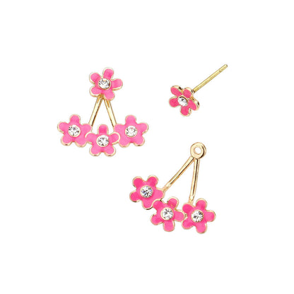 Fuchsia Flower Ear Jackets, Rejuvenate your style with these feminine front back ear jackets, which can be detached for single wearing or other ways according to your favor. An elegant and brilliant expression of your fair maiden beauty. Jewelry makes a great gift for Mother’s Day, Anniversary, Wedding, Birthday, Holiday, Stocking Stuffer, Christmas, Valentine’s Day, Graduation Gift.