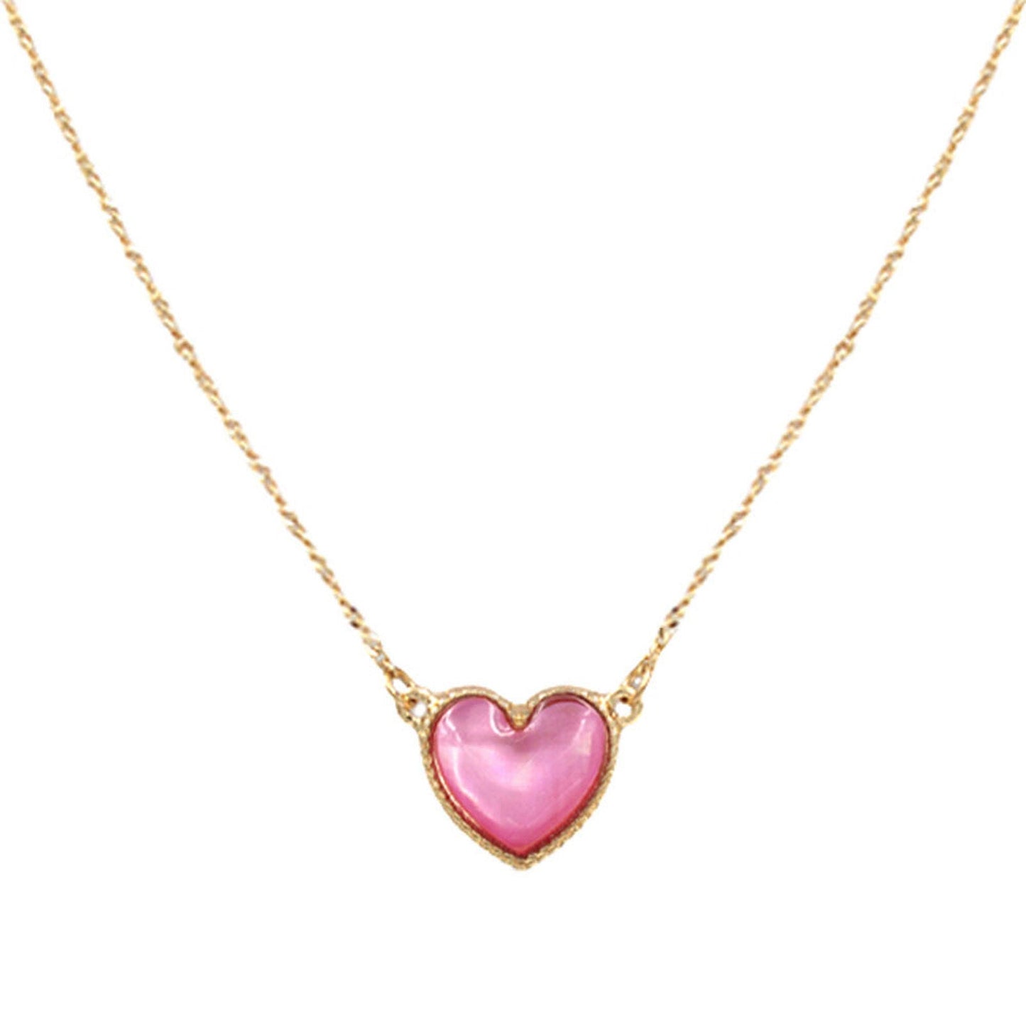 Fuchsia Heart Pendant Necklace, Get ready with these Heart Pendant Necklace, put on a pop of color to complete your ensemble. Perfect for adding just the right amount of shimmer & shine and a touch of class to special events. Perfect Birthday Gift, Anniversary Gift, Mother's Day Gift, Valentine's Day Gift.