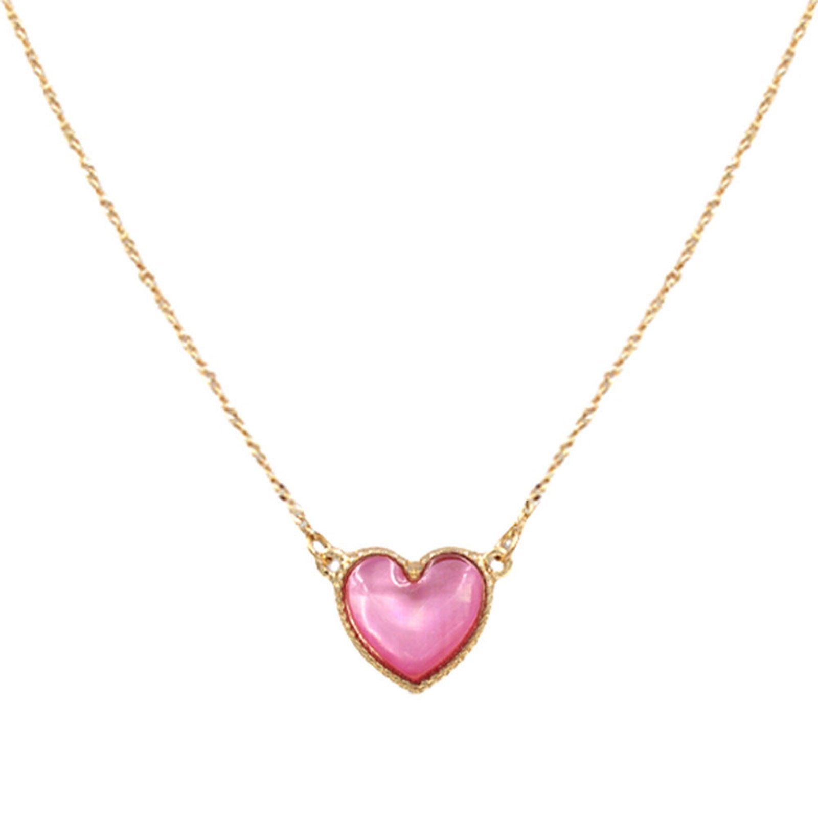 Fuchsia Heart Pendant Necklace, Get ready with these Heart Pendant Necklace, put on a pop of color to complete your ensemble. Perfect for adding just the right amount of shimmer & shine and a touch of class to special events. Perfect Birthday Gift, Anniversary Gift, Mother's Day Gift, Valentine's Day Gift.