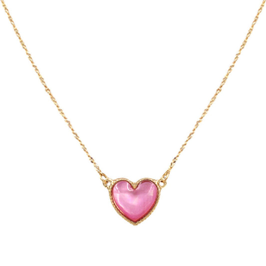 Fuchsia Heart Pendant Necklace, Get ready with these Heart Pendant Necklace, put on a pop of color to complete your ensemble. Perfect for adding just the right amount of shimmer & shine and a touch of class to special events. Perfect Birthday Gift, Anniversary Gift, Mother's Day Gift, Valentine's Day Gift.
