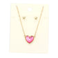 Fuchsia Heart Pendant Necklace, Get ready with these Heart Pendant Necklace, put on a pop of color to complete your ensemble. Perfect for adding just the right amount of shimmer & shine and a touch of class to special events. Perfect Birthday Gift, Anniversary Gift, Mother's Day Gift, Valentine's Day Gift.