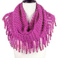 Fuchsia Mini Tube Fringe Scarf, This comfortable scarf features a mini tube look available in a variety of bold colors. Full and versatile, this cute scarf is the perfect and cozy accessory to keep you warm and stylish. on trend & fabulous, a luxe addition to any cold-weather ensemble. You will always look chic and elegant wearing this feminine pieces. Great for everyday use in the chilly winter to ward against coldness. Awesome winter gift accessory!