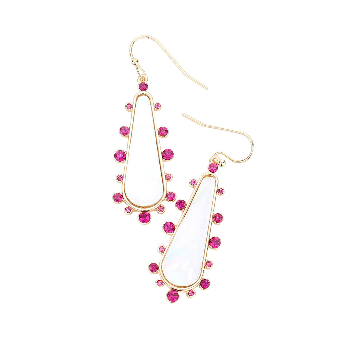 Fuchsia Mother Of Pearl Teardrop Dangle Earrings, these Evening dangles earrings are lightweight and make a stylish addition to your fashion earring and jewelry collection. put on a pop of color to complete your ensemble. Jewelry that fits your lifestyle! Perfect Birthday Gift, Anniversary Gift, Mother's Day Gift, Graduation Gift, Prom Jewelry, Just Because Gift, Thank you Gift.