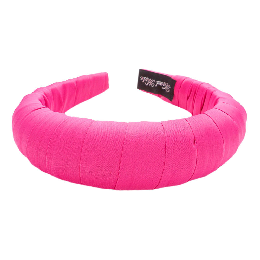 Fuchsia Solid Fabric Wrapped Padded Headband, create a natural & beautiful look while perfectly matching your color with the easy-to-use solid fabric wrapped padded headband. Push your hair back and spice up any plain outfit with this solid fabric headband! 