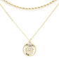 Gold Rhinestone Embellished Evil Eye Round Pendant Layered Necklace, Wear together or separate according to your event, versatile enough for wearing straight through the week, perfectly lightweight for all-day wear, coordinate with any ensemble from business casual to everyday wear, the perfect addition to every outfit. 
