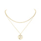 Gold Rhinestone Embellished Evil Eye Round Pendant Layered Necklace, Wear together or separate according to your event, versatile enough for wearing straight through the week, perfectly lightweight for all-day wear, coordinate with any ensemble from business casual to everyday wear, the perfect addition to every outfit. 