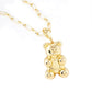 Gold Animal Dipped Brass Metal Bear Pendant Necklace, Wear together or separate according to your event, versatile enough for wearing straight through the week, perfectly lightweight for all-day wear, coordinate with any ensemble from business casual to everyday wear, the perfect addition to every outfit. 