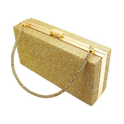 Gold Bling Rectangle Evening Tote Clutch Crossbody Bag, This high quality Tote Crossbody Bag is both unique and stylish. perfect for money, credit cards, keys or coins and many more things, light and gorgeous. perfectly lightweight to carry around all day. Look like the ultimate fashionista carrying this trendy Rectangle Evening Tote Crossbody Bag!