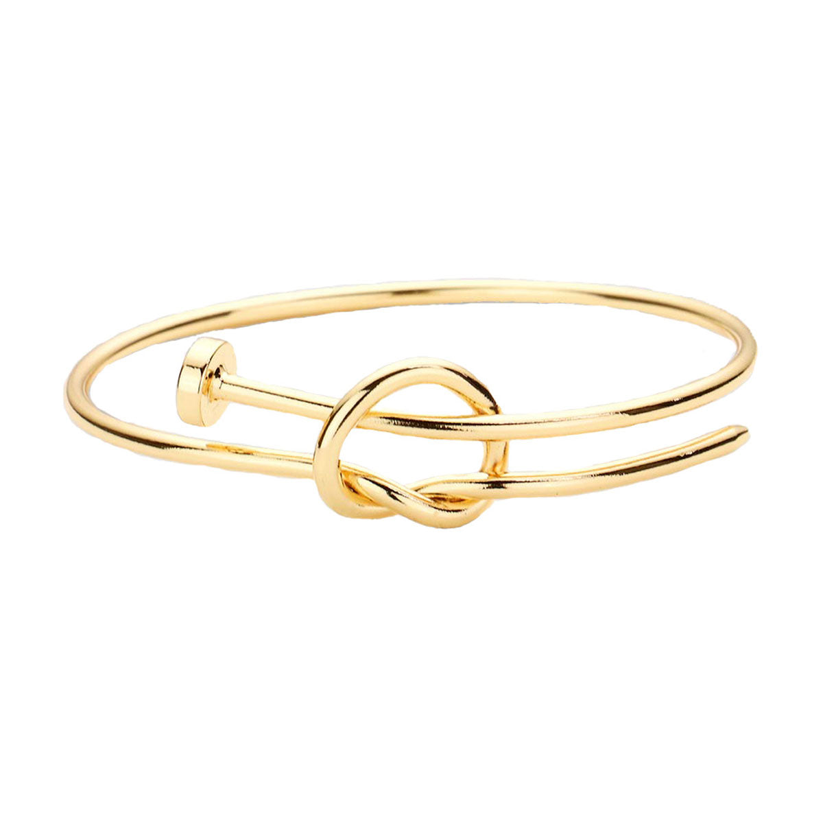 Gold Brass Metal Knotted Nail Bracelet, Get ready with these bright Bracelet, put on a pop of color to complete your ensemble. Perfect for adding just the right amount of shimmer & shine and a touch of class to special events. Perfect Birthday Gift, Anniversary Gift, Mother's Day Gift, Graduation Gift.