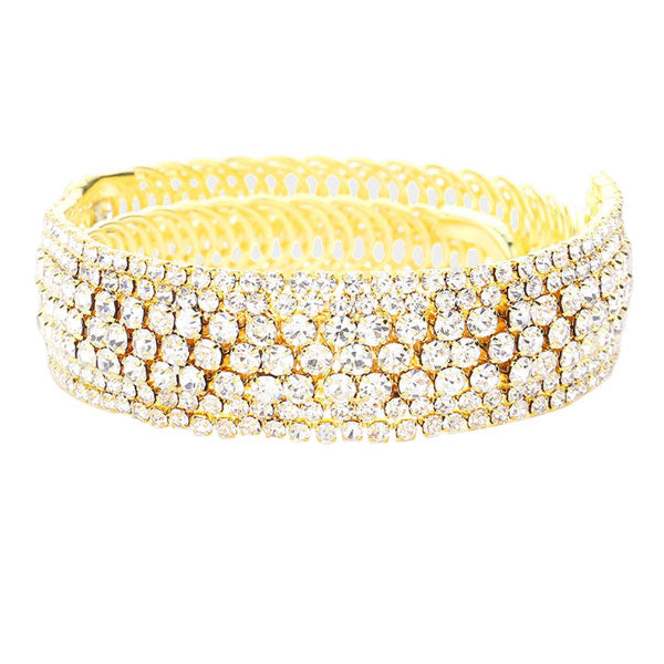 Gold Bubble Stone Evening Bracelet. Get ready with this bubble stone embellished bracelets, Beautifully crafted design adds a gorgeous glow to any outfit. Eye-catching sparkle, sophisticated look you have been craving for! Adds a pop of pretty color to your attire, Jewelry that fits your lifestyle! Awesome gift for birthday, Anniversary, Valentine’s Day or any special occasion.