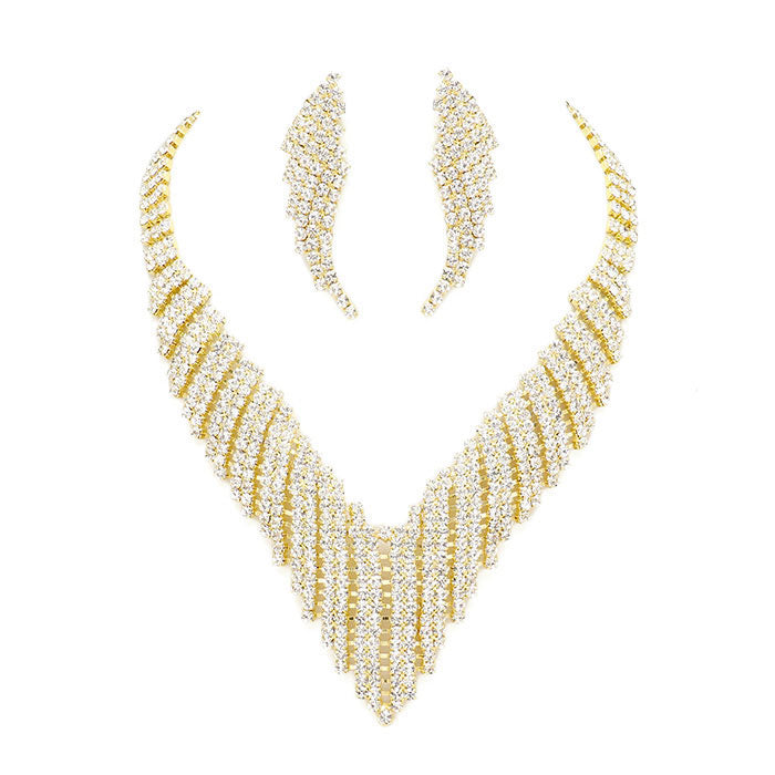 Gold Crystal Rhinestone Pave Jagged Collar Evening Necklace, put on a pop of color to complete your ensemble. Perfect for adding just the right amount of shimmer & shine and a touch of class to special events. Perfect Birthday Gift, Anniversary Gift, Mother's Day Gift, Valentine's Day Gift.