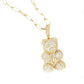 Gold Dipped CZ Embellished Metal Bear Pendant Necklace, Wear together or separate according to your event, versatile enough for wearing straight through the week, perfectly lightweight for all-day wear, coordinate with any ensemble from business casual to everyday wear, the perfect addition to every outfit. 