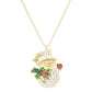 Gold Dipped CZ Snowman Pendant Necklace, Get ready with these Pendant Necklace, put on a pop of color to complete your ensemble. Perfect for adding just the right amount of shimmer & shine and a touch of class to special events. Perfect Birthday Gift, Anniversary Gift, Mother's Day Gift, Graduation Gift.