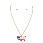 Gold Enamel American flag America map pendant necklace. show your love for our country with this cute patriotic fun flip-flop American Map necklace.Show your love for our country with this sweet patriotic USA flag style American map necklace.  Featuring a bit of fashionable fireworks flair in our nations colors. Great for Election Day, National Holidays, Flag Day, 4th of July, Memorial Day, Labor Day.