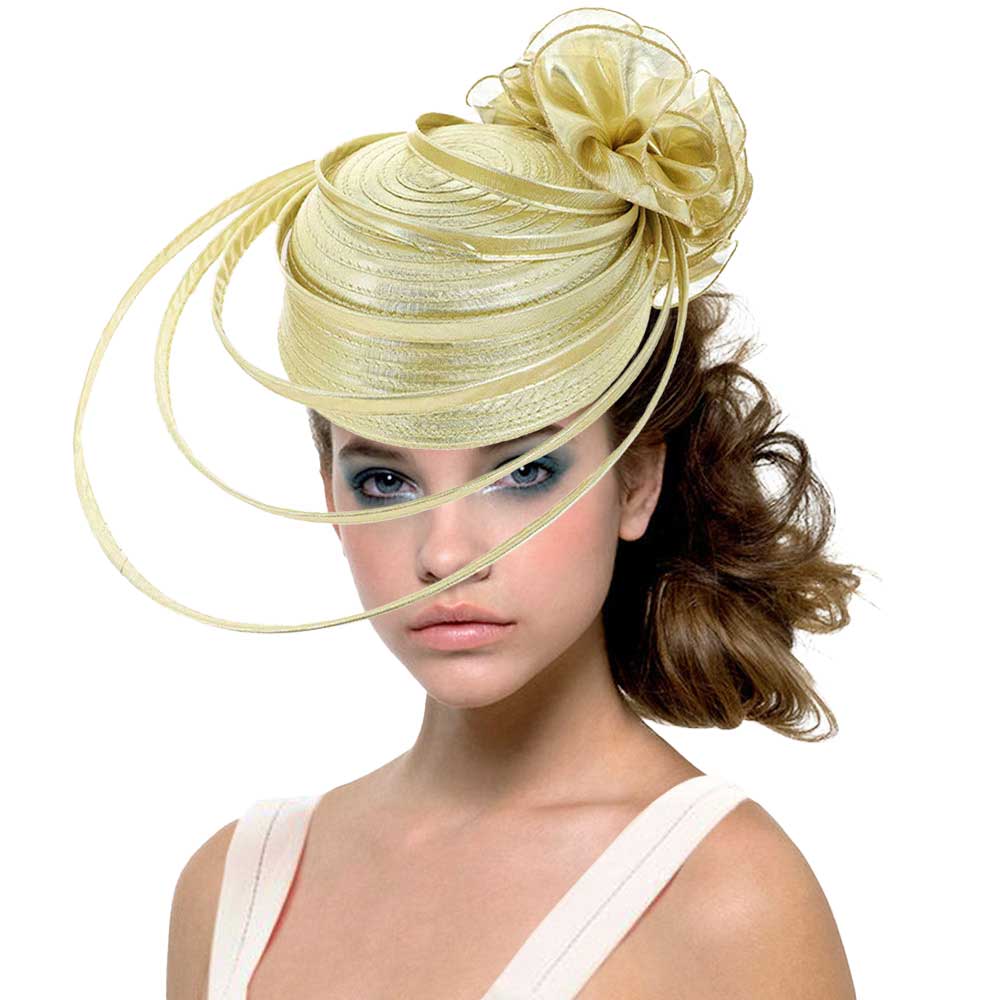 Gold Fabric Pointed Elastic String Dressy Hat, is an elegant and high fashion accessory for your modern couture. Unique and elegant hats, family, friends, and guests are guaranteed to be astonished by this elastic string dressy hat. The fascinator hat with exquisite workmanship is soft, lightweight, skin-friendly, and very comfortable to wear. The trendy and stunning style adds a touch of ethereal fairytale sparkle to your, which makes you more charming in the crowd. 
