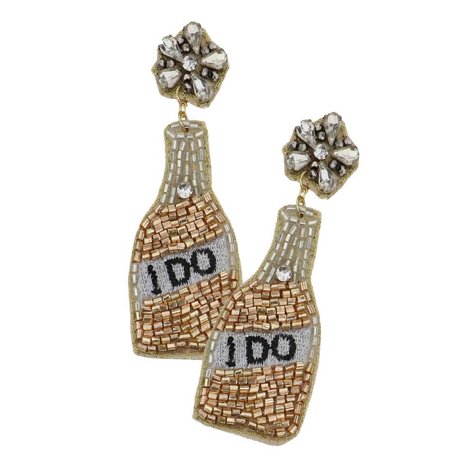 Gold Felt Back Beaded Champagne Dangle Earrings, are beautifully crafted earrings that dangle on your earlobes with a perfect glow to make you stand out and show your unique and beautiful look everywhere. Put on a pop of color to complete your ensemble in a stylish way with these Champagne dangle earrings. Perfect for adding just the right amount of shimmer & shine and a touch of ideal class to any occasion.