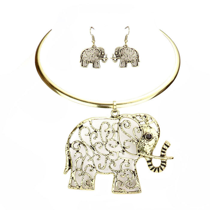 Gold Filigree Elephant Pendant Necklace, Get ready with these Pendant Necklace, put on a pop of color to complete your ensemble. Perfect for adding just the right amount of shimmer & shine and a touch of class to special events. Perfect Birthday Gift, Anniversary Gift, Mother's Day Gift, Graduation Gift.