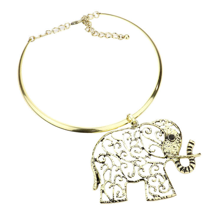 Gold Filigree Elephant Pendant Necklace, Get ready with these Pendant Necklace, put on a pop of color to complete your ensemble. Perfect for adding just the right amount of shimmer & shine and a touch of class to special events. Perfect Birthday Gift, Anniversary Gift, Mother's Day Gift, Graduation Gift.
