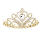 Gold Heart Crystal Rhinestone Princess Mini Tiara, this tiara features precious crystal rhinestone and an artistic design. Perfect for adding just the right amount of shimmer & shine, will add a touch of class, beauty and style to your special events. Suitable for Wedding, Engagement, Prom, Dinner Party, Birthday Party, Any Occasion You Want to Be More Charming.