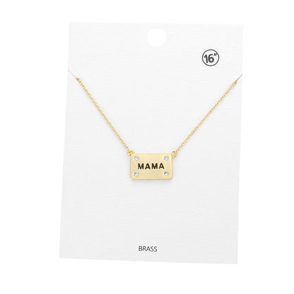 Gold Mama Brass Metal Stone Message Pendant Necklace, enhance your attire with this beautiful pendant necklace to show off your fun trendsetting style. It can be worn with any daily wear such as shirts, dresses, T-shirts, etc. These mama brass metal necklaces will garner compliments all day long. Whether day or night, on vacation, or on a date, whether you're wearing a dress or a coat, this necklace will make you look more glamorous and beautiful. 